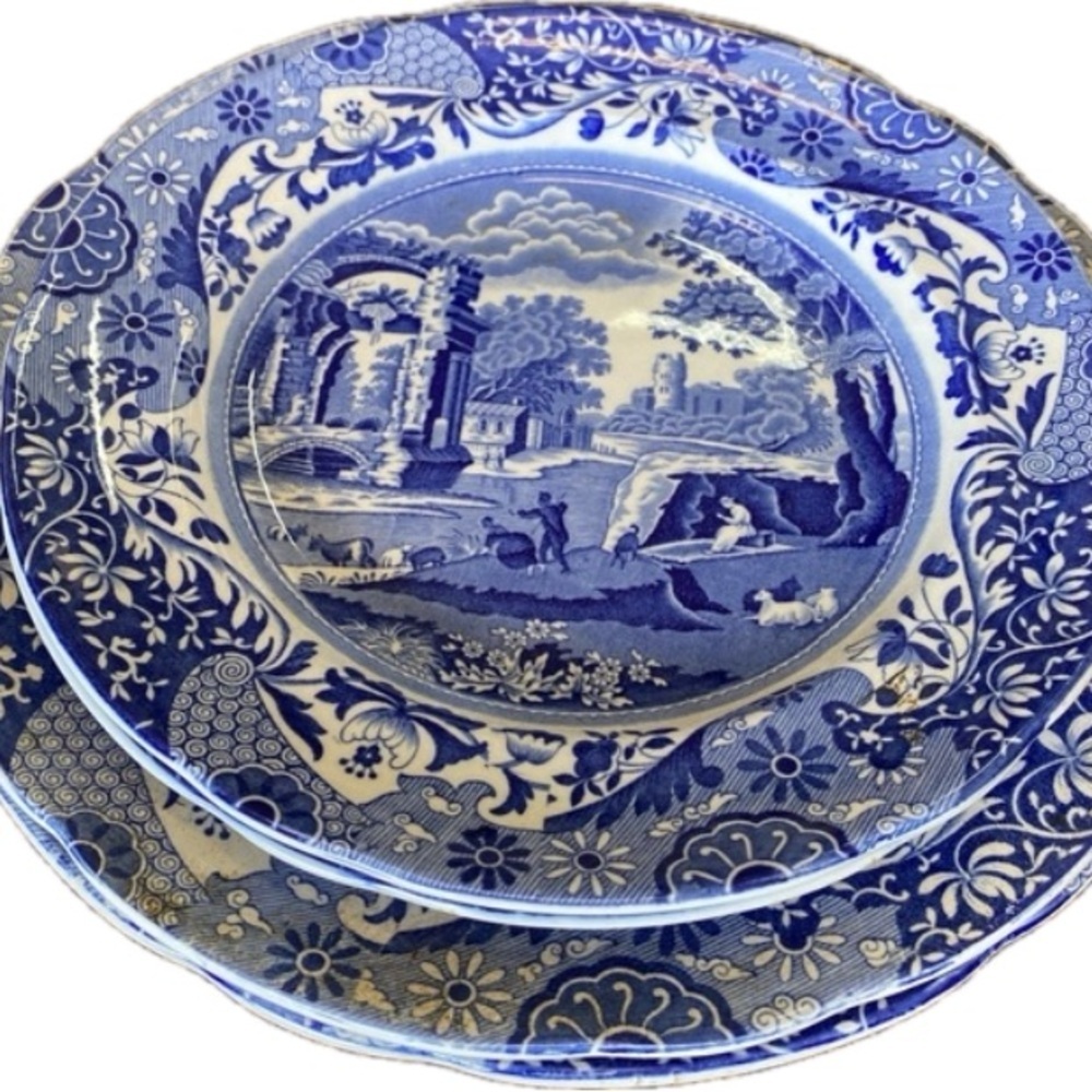 Copeland Spode Itialian Scene Blue/White Plates (4)